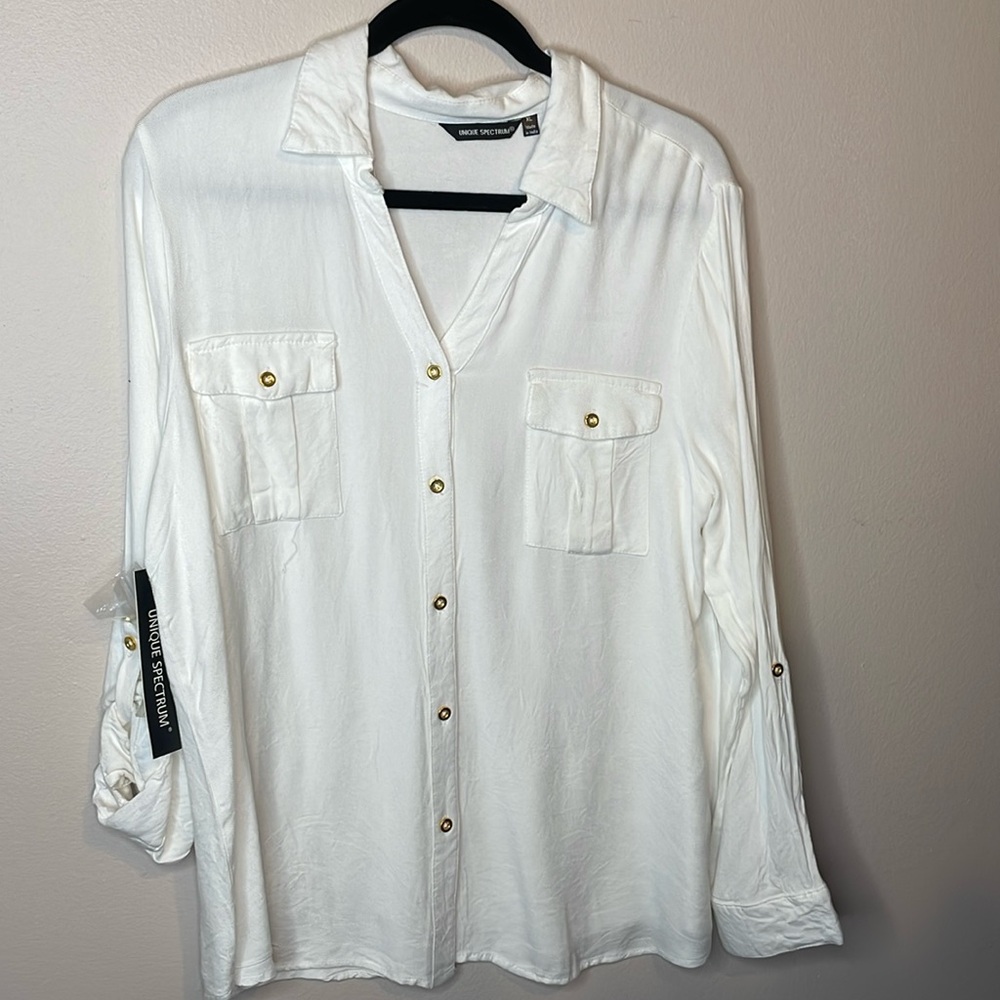 Unique spectrum Long Sleeve Blouse size XL NWT